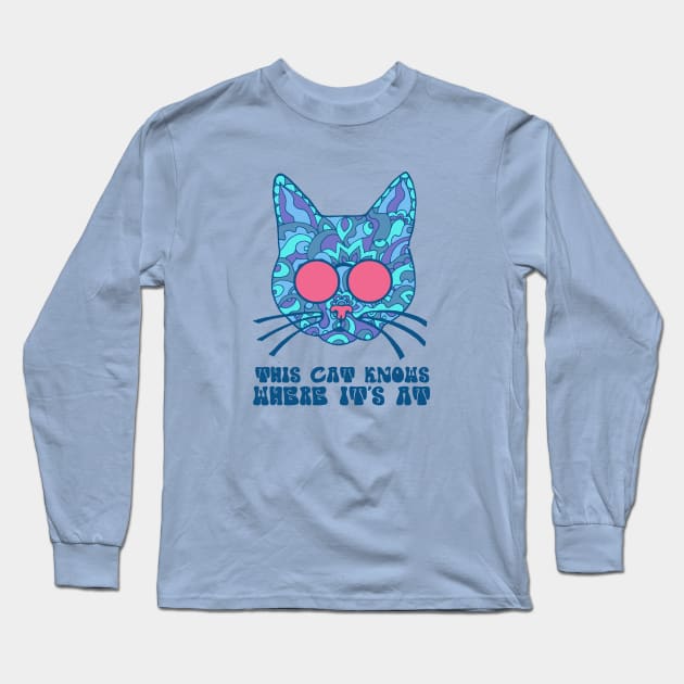 Funky Cat Long Sleeve T-Shirt by TimeTravellers